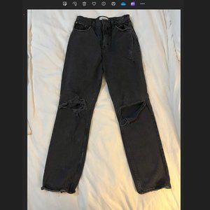 abercrombie and fitch the 90s straight ultra high rise black size 28/6